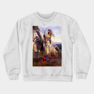 “Sun Worship in Montana” by Charles Russell Crewneck Sweatshirt